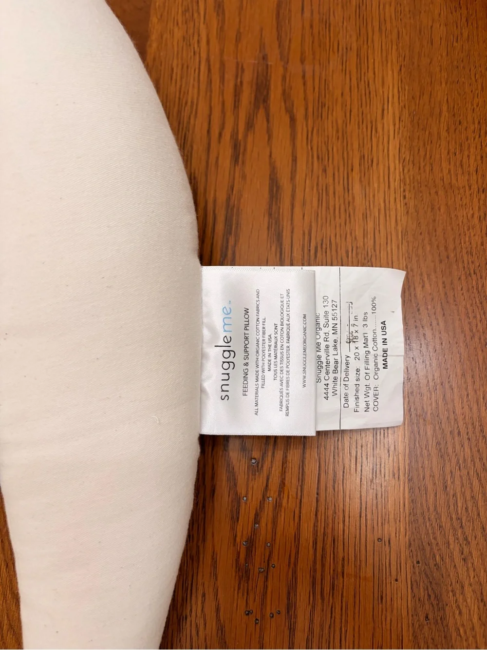 Snuggle Me Feeding and Support Pillow. Used in hospital, will be washed.
